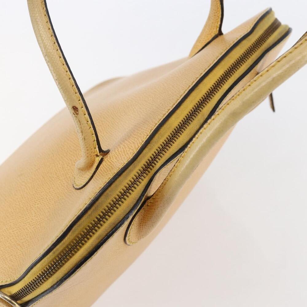 CELINE Hand Bag Leather 2way Yellow Gold Auth bs29816 - Picture 6 of 16